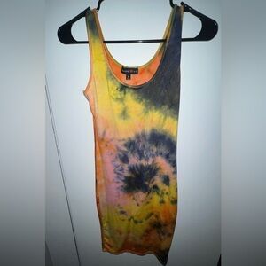 Tie dye yellow dress